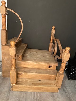 escaleras de madera para estudio fotografía