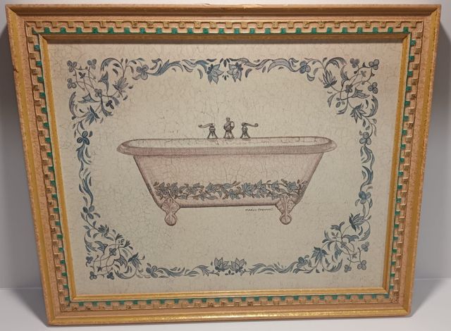 Cuadro de baño. Motivo decoración bañera.