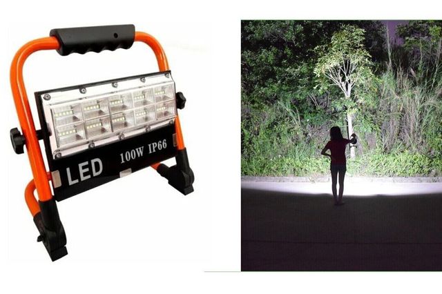 Faro faretto LED 100W batteria ricaricabile 