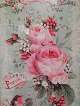 Quadro in metallo vintage con fiori