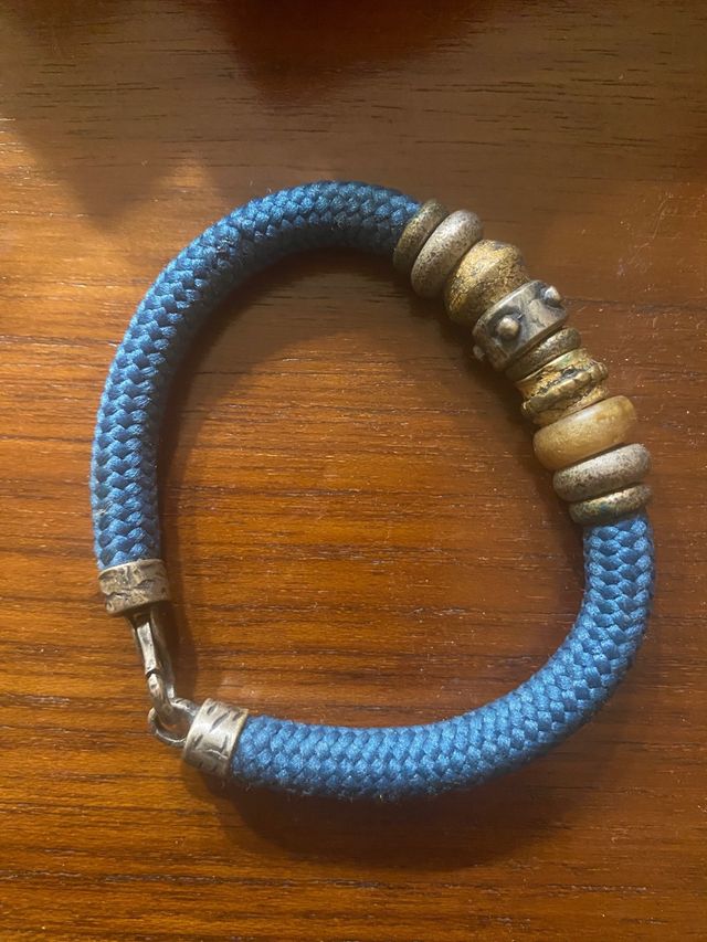 Pulsera Plata de Palo azul