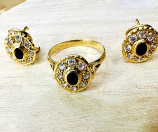 Conjunto sortija y pendientes vintage 