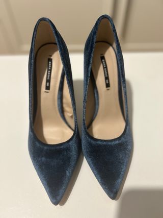 Zapatos azules terciopelo 