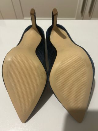 Zapatos azules terciopelo 