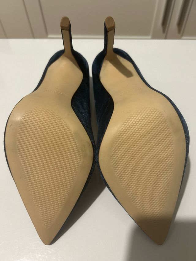 Zapatos azules terciopelo