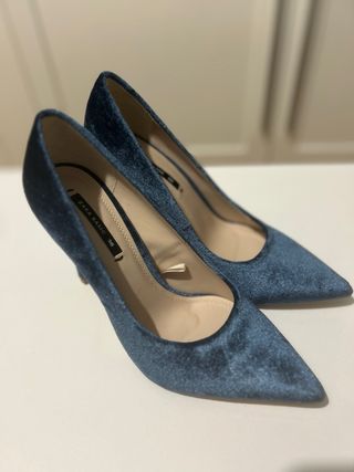 Zapatos azules terciopelo 