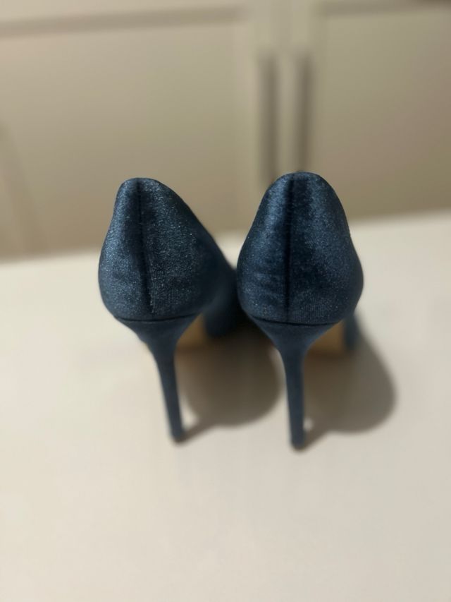 Zapatos azules terciopelo