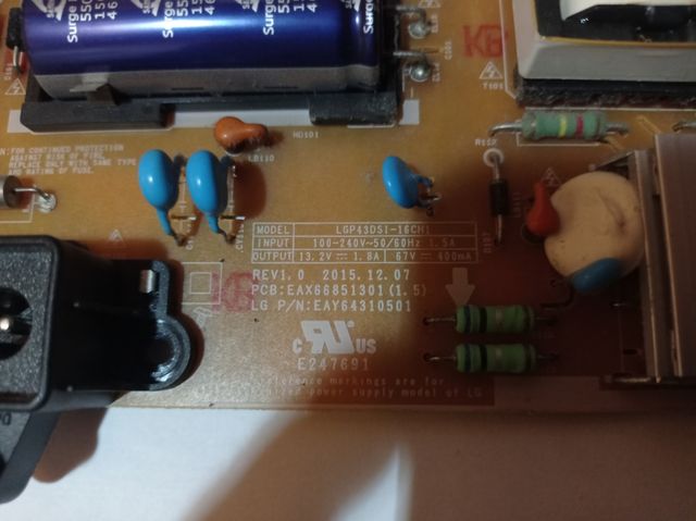 Fuente alimentacion LG 43LH570V