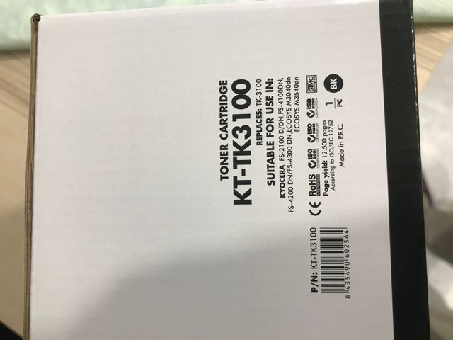 Toner Cartridge premium quality KT-TK3100 Kyocera