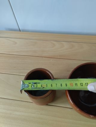 Bol y vaso de barro