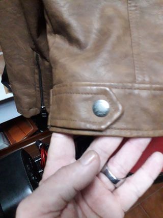 Cazadora biker piel forro de borreguillo