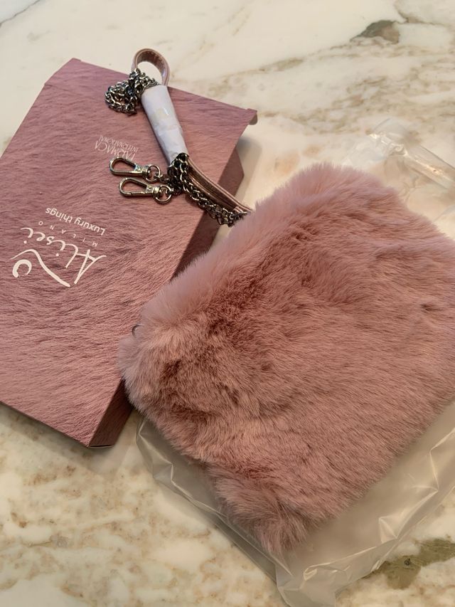 Borsetta pelo rosa antico