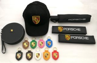 LLAVERO CUERO NEGRO TRENZADO PORSCHE