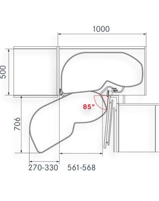 Mobile da cucina angolare con vassoio rimovibile