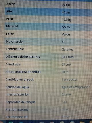 Motobomba de gasolina