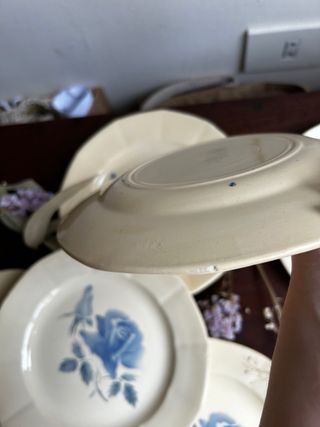 Platos de postre de loza Digoin Sarreguemines