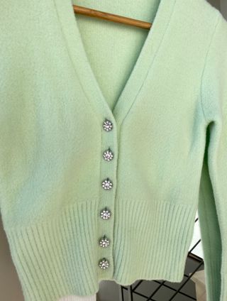 Cárdigan Suave Verde Menta Zara