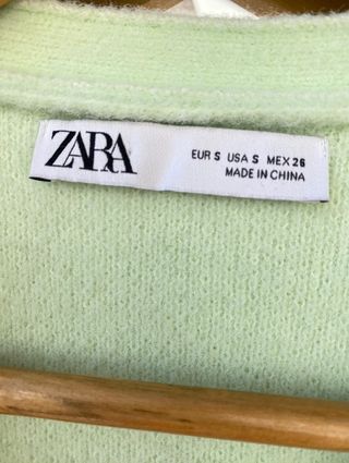 Cárdigan Suave Verde Menta Zara
