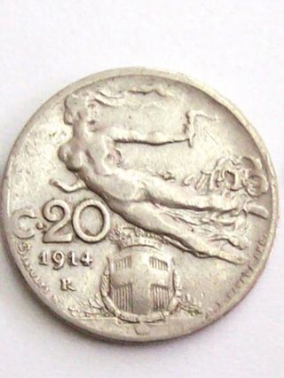 Moneta rara 20 centesimi 1914