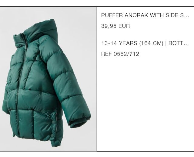 Abrigo Zara Kids niña talla 13-14 años