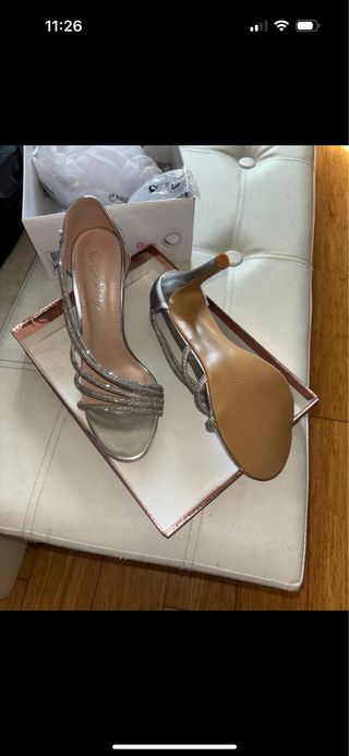 Sandali argenti nuovi tacco 10cm