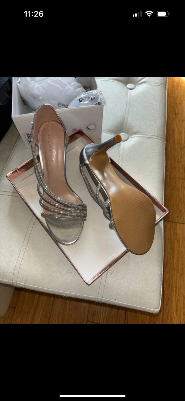 Sandali argenti nuovi tacco 10cm