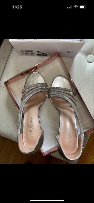 Sandali argenti nuovi tacco 10cm