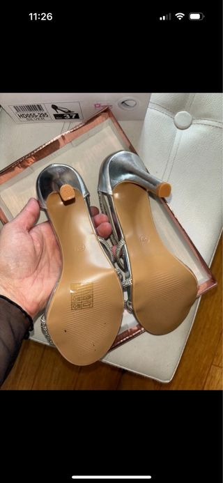 Sandali argenti nuovi tacco 10cm