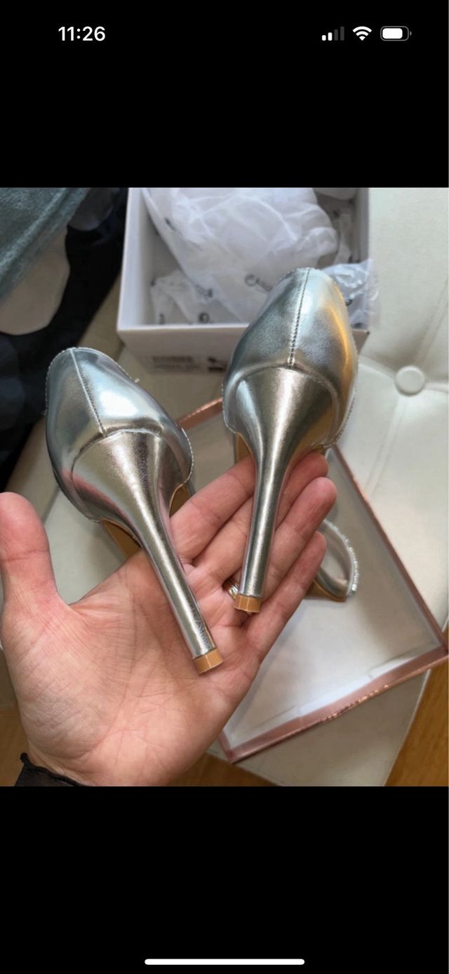 Sandali argenti nuovi tacco 10cm