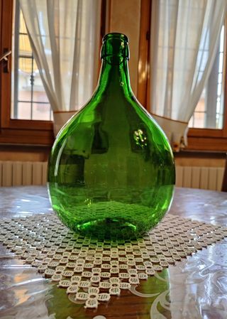 Damigiana in vetro verde da litri 5