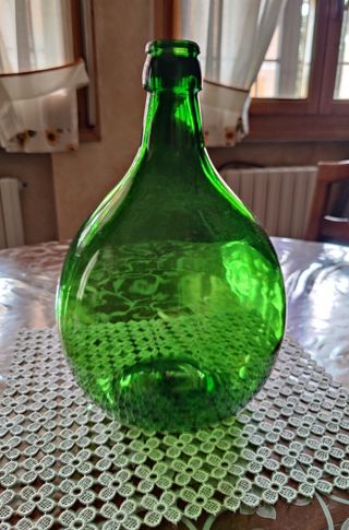 Damigiana in vetro verde da litri 5