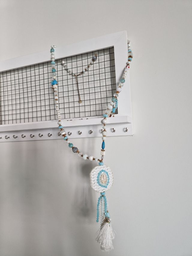 Collar largo turquesa