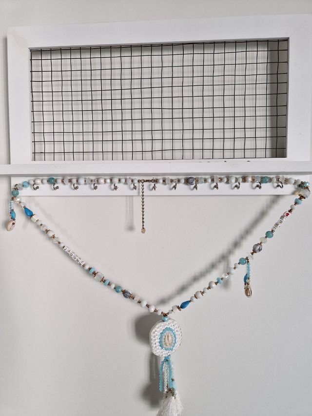 Collar largo turquesa