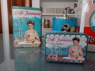 Lote de 5 cajas de chapa vintage