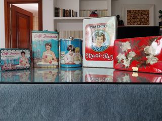 Lote de 5 cajas de chapa vintage