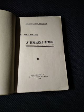 Sexualidad Infantil José de Eleizegui 1934