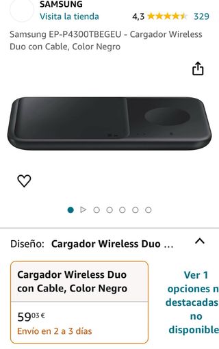 Cargador Samsung wireless Duo original