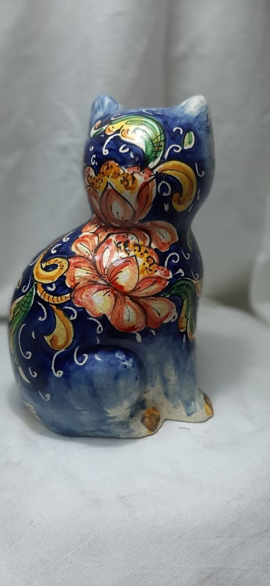 Gatto in ceramica artistica Caltagirone