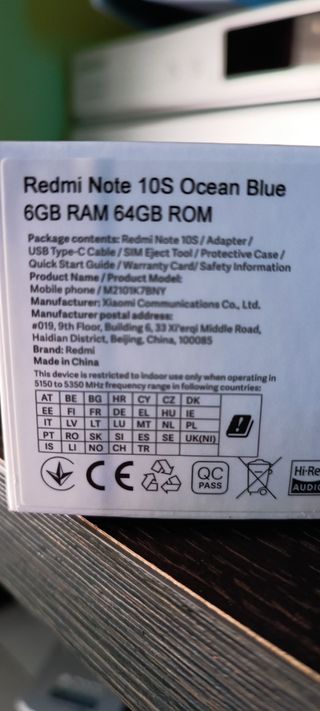 Xiaomi Redmi Note 10S 6 GB + 64 GB