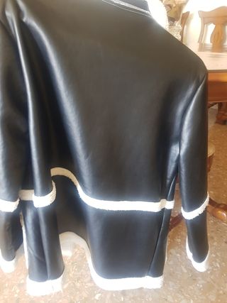 Chaqueta cuero imitacion borreguillo cic