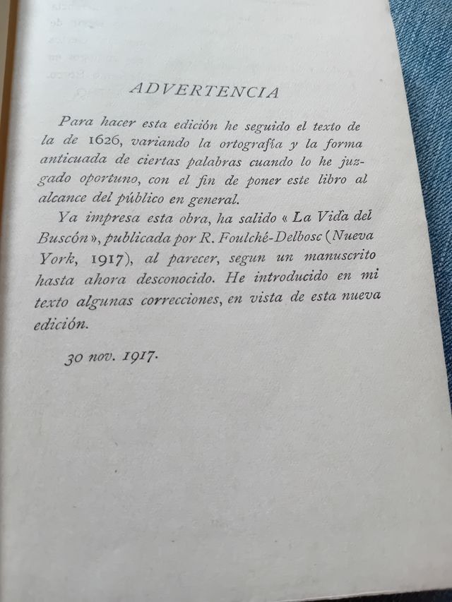 Vita di Buscón Francisco Quevedo 1917