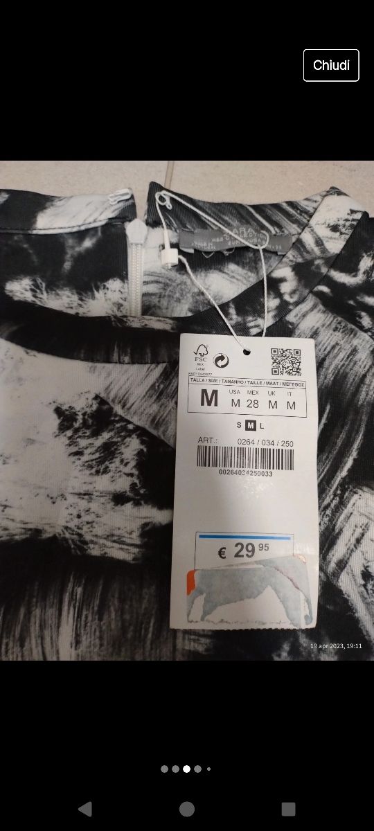 Top zara con etichetta elegante