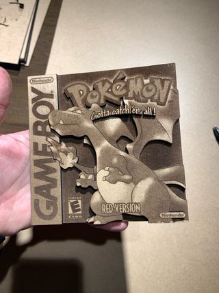 Cartucho game boy pokemon rojo madera