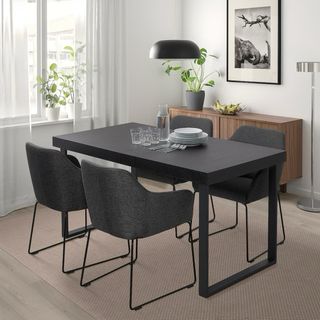 Mesa  extensible, negro chapa/negro,