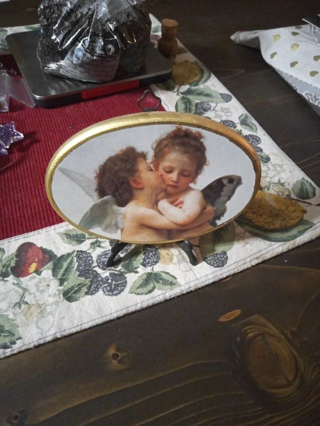 Quadro con angeli con piedistallo