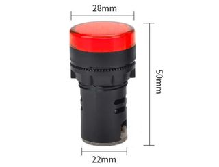 3x Luz piloto LED D=28 mm, 220V, color a elegir