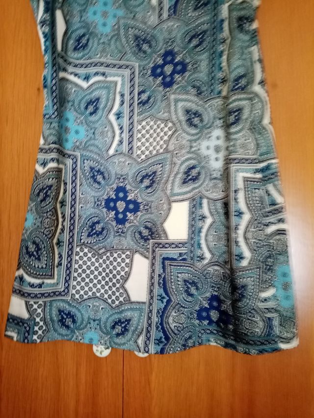 Vestido azul estampado