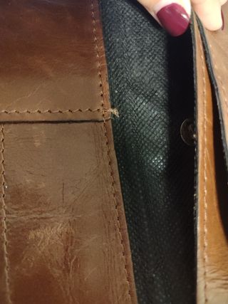 Cartera marrón cuero argentino