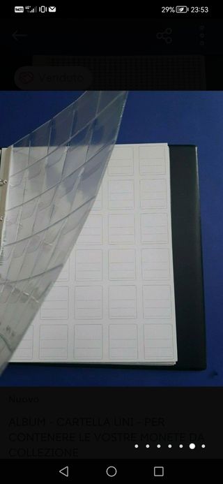 RACCOGLITORE VERDE PER MONETE ALBUM + 5 PAGINE