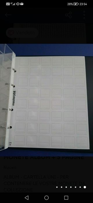 RACCOGLITORE VERDE PER MONETE ALBUM + 5 PAGINE